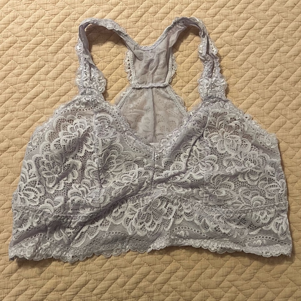 Torrid Size 2 Lavender Lace Unlined Racerback Bralette
